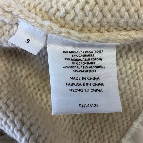 NEW! NAADAM Size Small Cashmere Mixed Media Sleeveless Dress Sand $445 msrp J6-6 - Picture 8 of 12